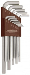 Paramount - 13 Piece L-Key Hex Key Set - Hex Range 0.05 to 3/8", 7-1/4" OAL, Steel - Benchmark Tooling