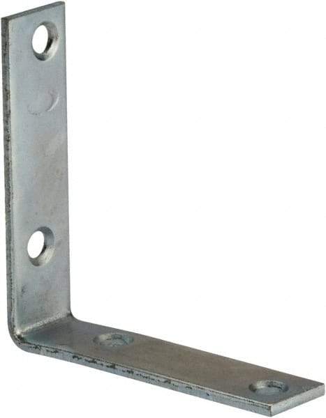 Value Collection - 3" Long x 3/4" Wide, Steel, Corner Brace - Zinc Plated - Benchmark Tooling