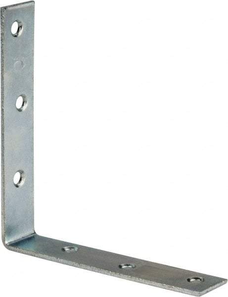 Value Collection - 5" Long x 1" Wide, Steel, Corner Brace - Zinc Plated - Benchmark Tooling