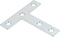 Value Collection - 3" Long x 3" Wide, Steel, Tee Plates, Brace - Zinc Plated - Benchmark Tooling