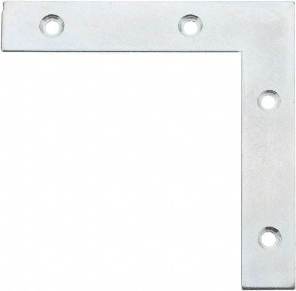 Value Collection - 5" Long x 0.870" Wide, Steel, Corner Brace - Zinc Plated - Benchmark Tooling