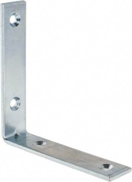 Value Collection - 3-1/2" Long x 3/4" Wide, Steel, Corner Brace - Zinc Plated - Benchmark Tooling