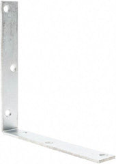 Value Collection - 8" Long x 1-1/4" Wide, Steel, Corner Brace - Zinc Plated - Benchmark Tooling