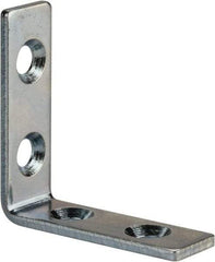 Value Collection - 1-1/2" Long x 1/2" Wide, Steel, Corner Brace - Zinc Plated - Benchmark Tooling