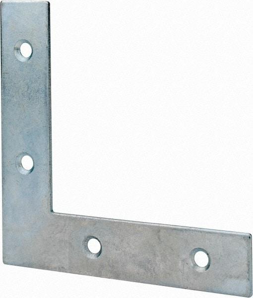 Value Collection - 4" Long x 0.870" Wide, Steel, Corner Brace - Zinc Plated - Benchmark Tooling