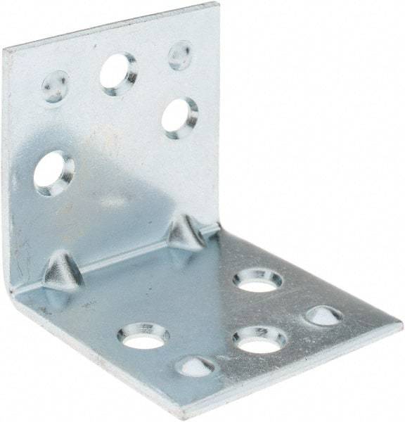 Value Collection - 1-1/2" Long x 1-1/2" Wide, Steel, Corner Brace - Zinc Plated - Benchmark Tooling