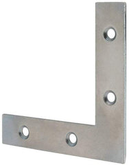 Value Collection - 3" Long x 0.620" Wide, Steel, Corner Brace - Zinc Plated - Benchmark Tooling