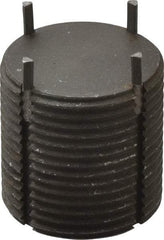 Recoil - 1-1/4 - 12 External, 1-1/4" Insert Length, Solid Keylocking Thread Inserts - Carbon Steel, Zinc Phosphate Finish, Grade C1215 - Exact Industrial Supply