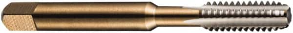 DORMER - 1/4-26 BSF 3 Flute Bright Finish High Speed Steel Straight Flute Machine Tap - Bottoming, Right Hand Thread, 66mm OAL, 14mm Thread Length, Oversize - Exact Industrial Supply