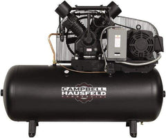 Campbell Hausfeld - 15 hp, 120 Gal Stationary Electric Horizontal Screw Air Compressor - Three Phase, 175 Max psi, 50 CFM, 208-230/460 Volt - Benchmark Tooling