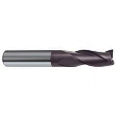 9.5mm Dia. x 72mm Overall Length 3-Flute Square End Solid Carbide SE End Mill-Round Shank-Center Cut-Firex - Benchmark Tooling
