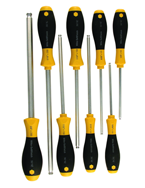 8 Piece - 1/8 - 3/8" - Ball End Hex Screwdriver MagicRing® Screw Holding SoftFinish® Cushion Grip - Benchmark Tooling