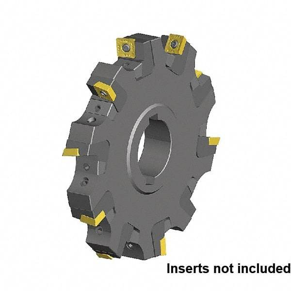 Kennametal - Arbor Hole Connection, 0.7087" Cutting Width, 1.3386" Depth of Cut, 125mm Cutter Diam, 1.5748" Hole Diam, 8 Tooth Indexable Slotting Cutter - KSSM Toolholder, SD.T 1204.. Insert, Neutral Cutting Direction - Benchmark Tooling