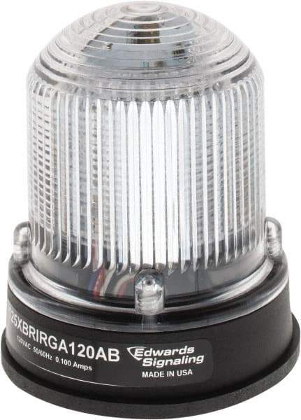 Edwards Signaling - 120 VAC, 4X NEMA Rated, LED, Amber, Green, Red, Multi Status Indicator - 65, 120, 240 Flashes per min, 3/4 Inch Pipe, 3-1/4 Inch Diameter, 3-7/8 Inch High, Panel Mount, Pipe Mount - Benchmark Tooling