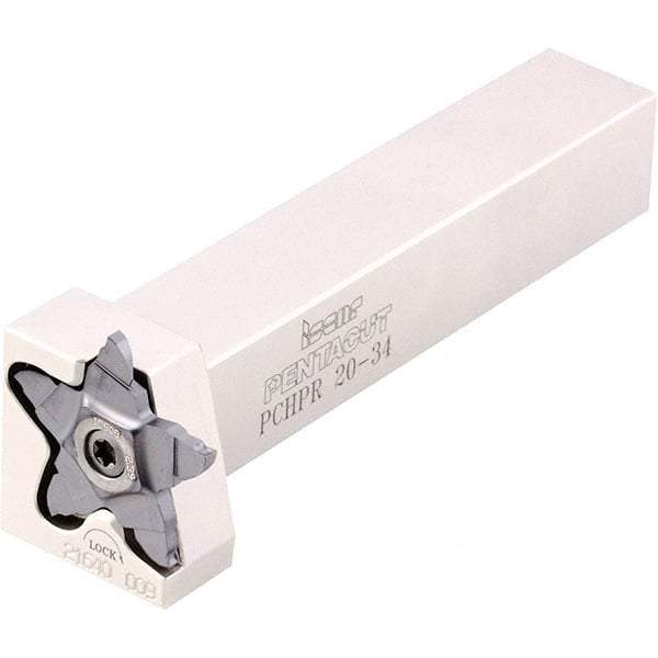 Iscar - External Thread, 0.256" Max Depth of Cut, 0.5mm Min Groove Width, 5" OAL, Left Hand Indexable Grooving Cutoff Toolholder - 3/4" Shank Height x 3/4" Shank Width, PENTA 24.. Insert Style, PCHP Toolholder Style, Series PentaCut - Benchmark Tooling