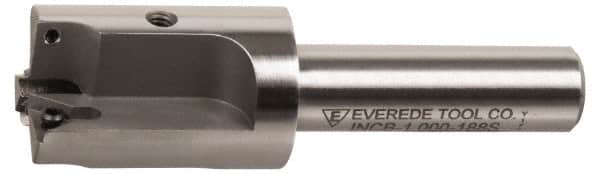 Everede Tool - 1-5/16 Inch Diameter, Interchangeable Pilot, Straight 1/2 Inch Shank Diameter, 3 Insert, Indexable Counterbore - 3.2 Inch Overall Length, TPGH 215 Insert, 5/16 Inch Pilot Hole Diameter Compatibility - Benchmark Tooling