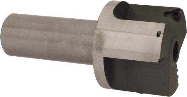 Everede Tool - 2 Inch Diameter, Interchangeable Pilot, Straight 1 Inch Shank Diameter, 3 Insert, Indexable Counterbore - 3.2 Inch Overall Length, TPGH 215 Insert, 7/16 Inch Pilot Hole Diameter Compatibility - Benchmark Tooling