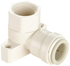 Watts - 3/4" Outside Diam, 3/4 NPT, Brass Push-to-Connect Tube Female Drop Ear Elbow - Tube to Female NPT Connection, EPDM O-Ring - Benchmark Tooling