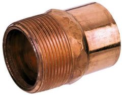 Mueller Industries - 1 x 3/4" Wrot Copper Pipe Adapter - C X M, Solder Joint - Benchmark Tooling