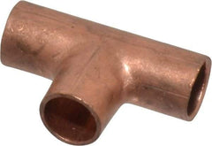Mueller Industries - 1/8" Wrot Copper Pipe Tee - C x C x C, Solder Joint - Benchmark Tooling