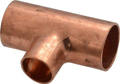 Mueller Industries - 3/4 x 3/4 x 1/2" Wrot Copper Pipe Tee - C x C x C, Solder Joint - Benchmark Tooling