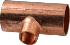 Mueller Industries - 1 x 1 x 1/2" Wrot Copper Pipe Tee - C x C x C, Solder Joint - Benchmark Tooling