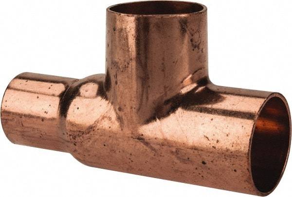 Mueller Industries - 1 x 3/4 x 1" Wrot Copper Pipe Tee - C x C x C, Solder Joint - Benchmark Tooling