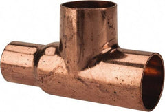 Mueller Industries - 1 x 3/4 x 1" Wrot Copper Pipe Tee - C x C x C, Solder Joint - Benchmark Tooling