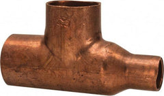 Mueller Industries - 1 x 1/2 x 1" Wrot Copper Pipe Tee - C x C x C, Solder Joint - Benchmark Tooling