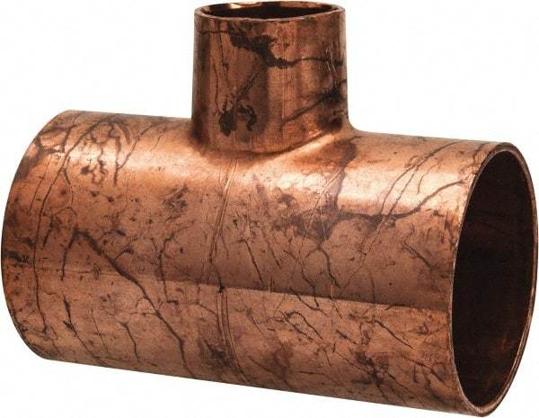 Mueller Industries - 1-1/2 x 1-1/2 x 3/4" Wrot Copper Pipe Tee - C x C x C, Solder Joint - Benchmark Tooling
