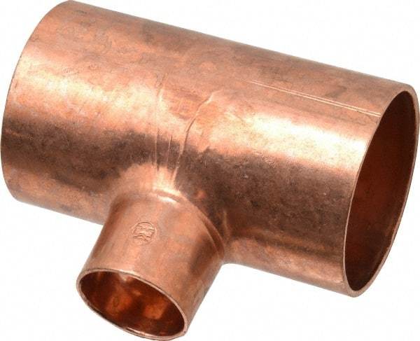 Mueller Industries - 2 x 2 x 1" Wrot Copper Pipe Tee - C x C x C, Solder Joint - Benchmark Tooling