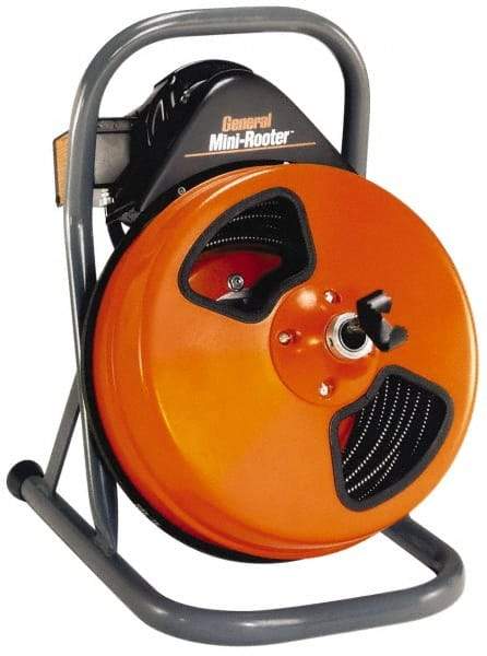 General Pipe Cleaners - Electric Battery Drain Cleaning Machine - For 3" Pipe, 75' Cable, 165 Max RPM - Benchmark Tooling