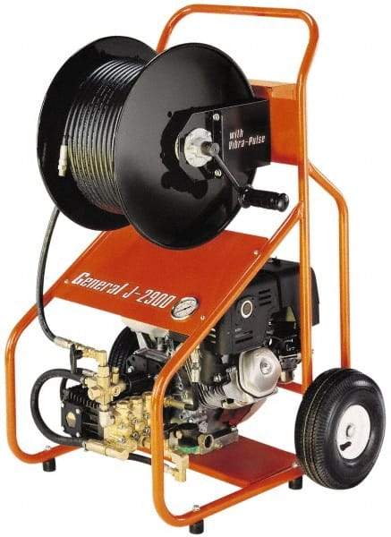 General Pipe Cleaners - Gas Jet Battery Drain Cleaning Machine - For 3" to 8" Pipe, 200' Cable - Benchmark Tooling