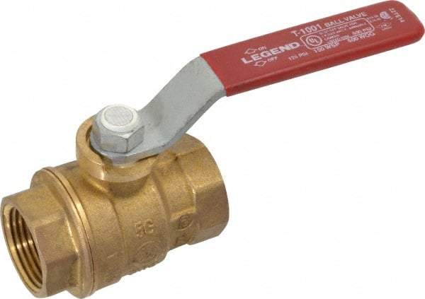 Legend Valve - 3/4" Pipe, Full Port, Brass Standard Ball Valve - Inline - One Way Flow, FNPT x FNPT Ends, Lever Handle, 600 WOG, 150 WSP - Benchmark Tooling