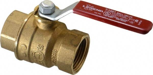 Legend Valve - 1" Pipe, Full Port, Brass Standard Ball Valve - Inline - One Way Flow, FNPT x FNPT Ends, Lever Handle, 600 WOG, 150 WSP - Benchmark Tooling