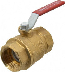 Legend Valve - 1-1/4" Pipe, Full Port, Brass Standard Ball Valve - Inline - One Way Flow, FNPT x FNPT Ends, Lever Handle, 600 WOG, 150 WSP - Benchmark Tooling