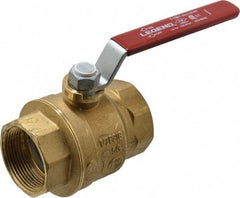 Legend Valve - 1-1/2" Pipe, Full Port, Brass Standard Ball Valve - Inline - One Way Flow, FNPT x FNPT Ends, Lever Handle, 600 WOG, 150 WSP - Benchmark Tooling