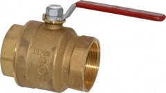 Legend Valve - 2" Pipe, Full Port, Brass Standard Ball Valve - Inline - One Way Flow, FNPT x FNPT Ends, Lever Handle, 600 WOG, 150 WSP - Benchmark Tooling