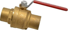 Legend Valve - 1-1/2" Pipe, Full Port, Brass Standard Ball Valve - Inline - One Way Flow, Soldered x Soldered Ends, Lever Handle, 600 WOG, 150 WSP - Benchmark Tooling
