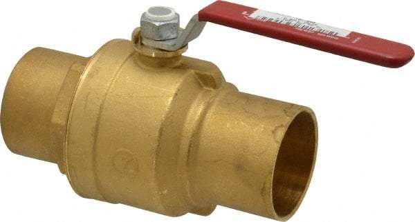 Legend Valve - 2" Pipe, Full Port, Brass Standard Ball Valve - Inline - One Way Flow, Soldered x Soldered Ends, Lever Handle, 600 WOG, 150 WSP - Benchmark Tooling