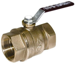 Legend Valve - 2-1/2" Pipe, Full Port, Brass Standard Ball Valve - Inline - One Way Flow, FNPT x FNPT Ends, Lever Handle, 400 WOG, 150 WSP - Benchmark Tooling