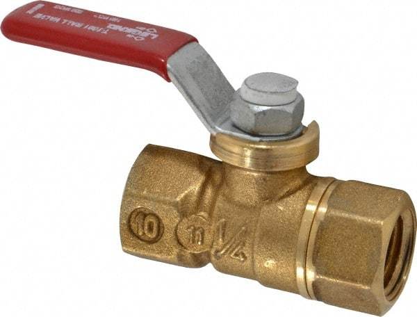 Legend Valve - 1/4" Pipe, Full Port, Brass Standard Ball Valve - Inline - One Way Flow, FNPT x FNPT Ends, Lever Handle, 600 WOG, 150 WSP - Benchmark Tooling