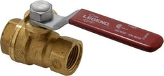 Legend Valve - 3/8" Pipe, Full Port, Brass Standard Ball Valve - Inline - One Way Flow, FNPT x FNPT Ends, Lever Handle, 600 WOG, 150 WSP - Benchmark Tooling