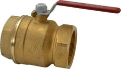 Legend Valve - 3" Pipe, Full Port, Brass Standard Ball Valve - Inline - One Way Flow, FNPT x FNPT Ends, Lever Handle, 400 WOG, 150 WSP - Benchmark Tooling