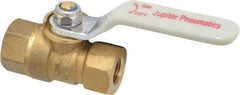 Value Collection - 1/8" Pipe, Standard Port, Brass Standard Ball Valve - Inline - One Way Flow, FNPT x FNPT Ends, Lever Handle, 400 WOG, 125 WSP - Benchmark Tooling