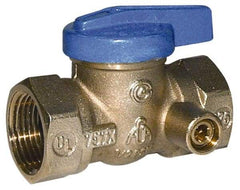 Legend Valve - 3/4" Pipe, Brass, Straight with Side Tap, Gas Ball Valve - 175 psi WOG Rating, Wedge Handle, FNPT x FNPT End Connections, 1 Piece - Benchmark Tooling