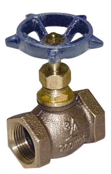 Legend Valve - 1-1/2" Pipe, FNPT Ends, Lead Free Brass Rising Stem Globe Valve - Lead Free Brass Disc, Threaded Bonnet, 200 psi WOG, 125 psi WSP, Class 125 - Benchmark Tooling
