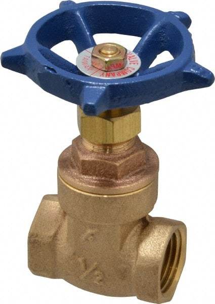 Legend Valve - 1/2" Pipe, Threaded Bronze Solid Wedge Stem Gate Valve - 200 WOG, 125 WSP, Screw-In Bonnet - Benchmark Tooling