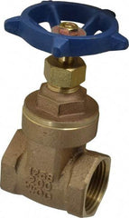 Legend Valve - 1" Pipe, Threaded Bronze Solid Wedge Stem Gate Valve - 200 WOG, 125 WSP, Screw-In Bonnet - Benchmark Tooling