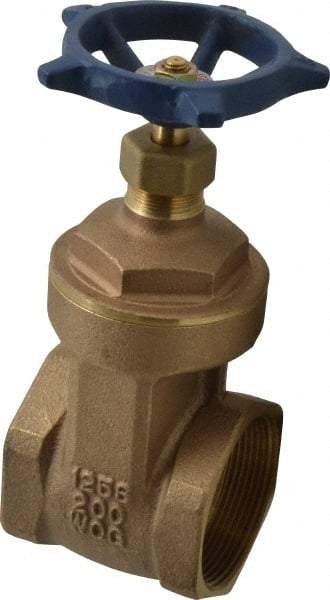 Legend Valve - 2" Pipe, Threaded Bronze Solid Wedge Stem Gate Valve - 200 WOG, 125 WSP, Screw-In Bonnet - Benchmark Tooling